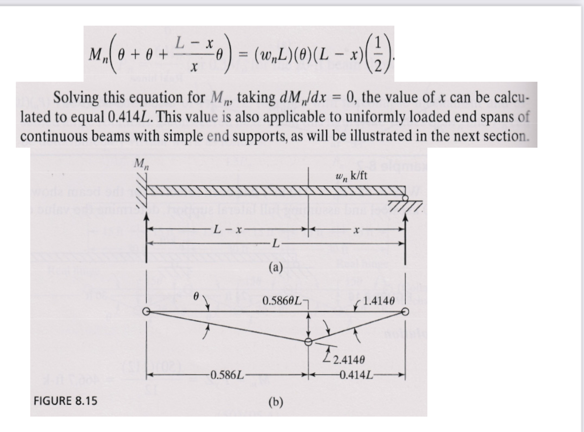 M n ( + + L - x x ) = ( w n L ) ( ) ( L - x ) ( 1