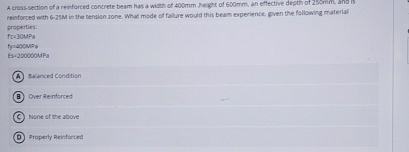 A cross - section of a reinforced concrete beam