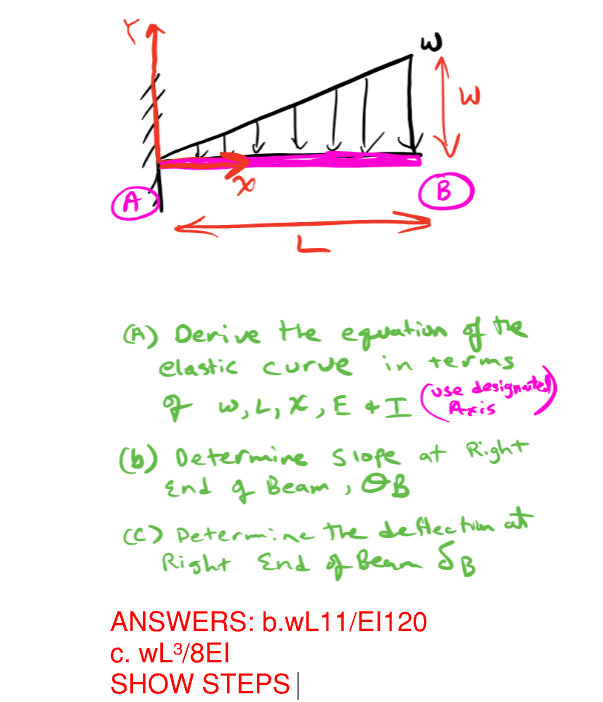 ( A ) Derive the equation of the elastic curve in