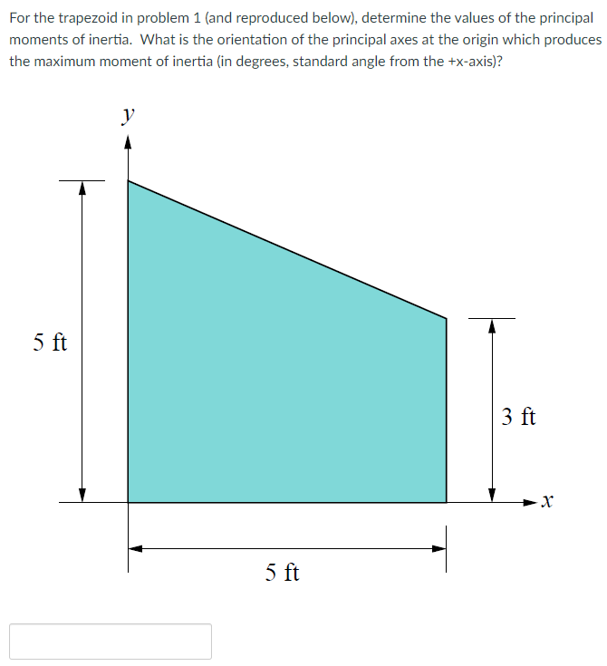 For the trapezoid, determine the values of the