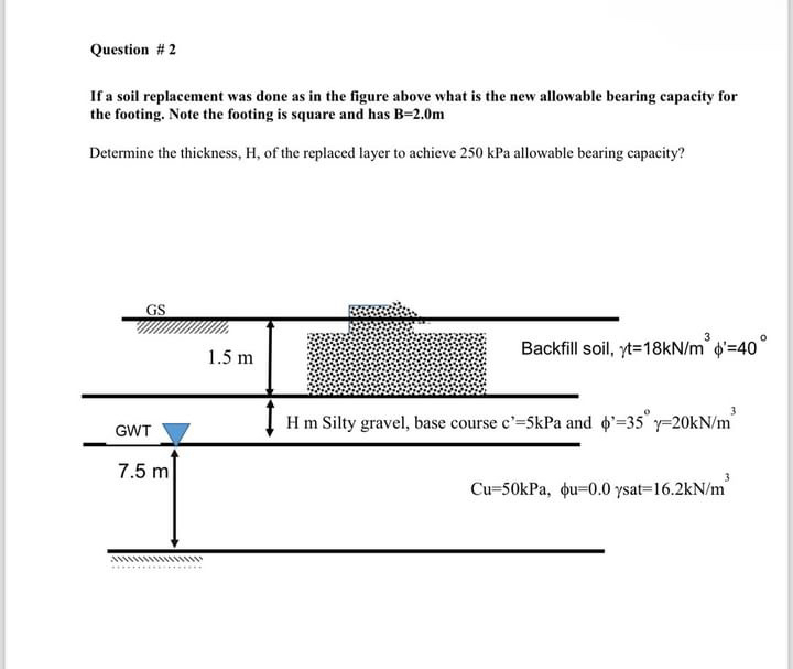 Question # 2 If a soil replacement was done as in