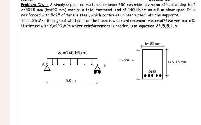 Problem ( 1 ) : - A simply supported rectangular