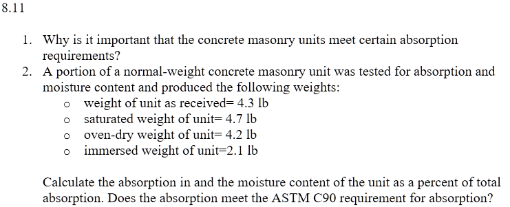 Civil Engineering Materials # 8 . 1 1 Why is it
