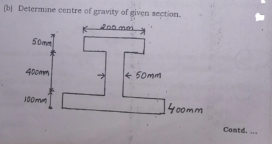 ( b ) Determine centre of gravity of given