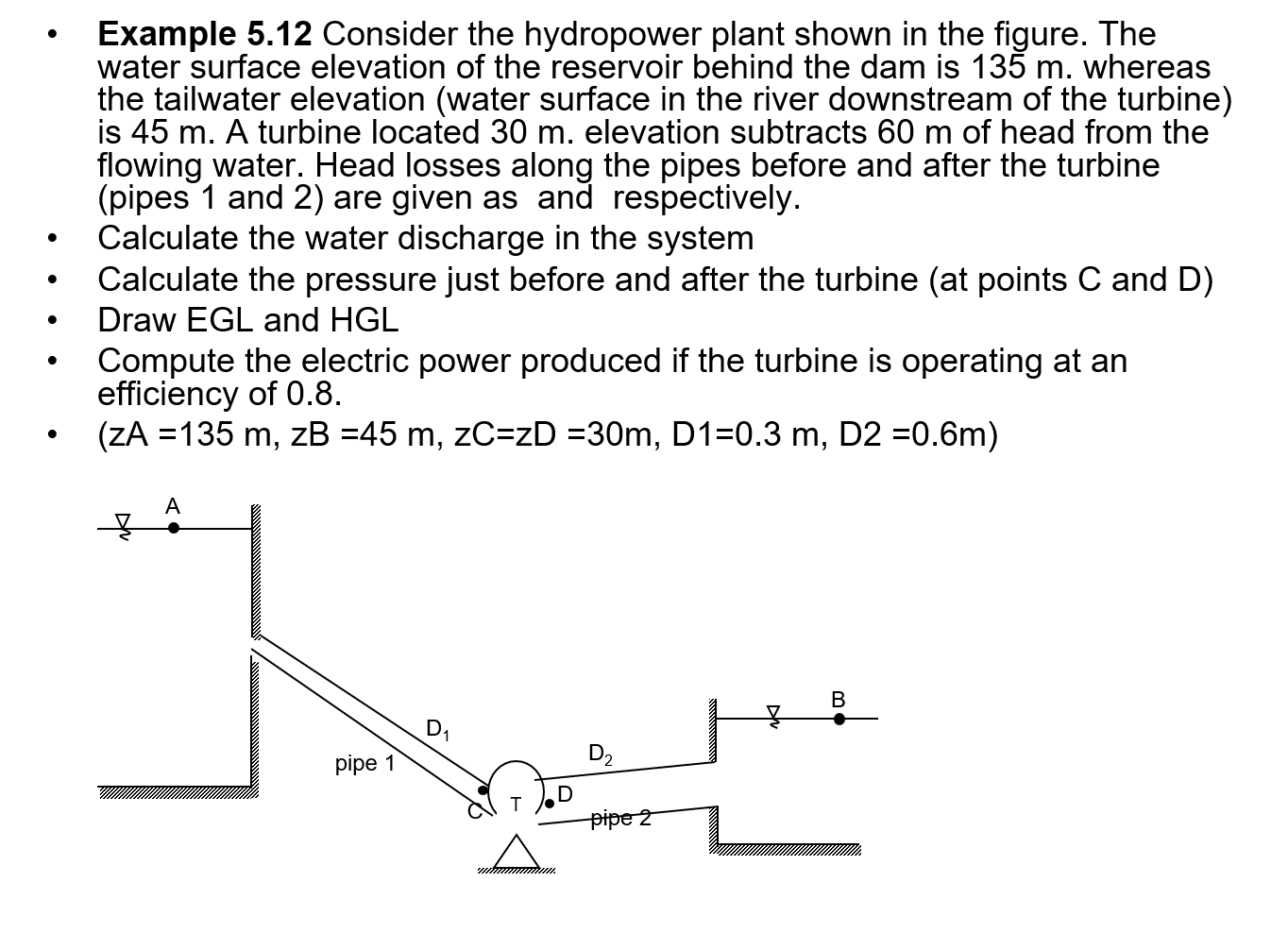 Example 5 . 1 2 Consider the hydropower plant