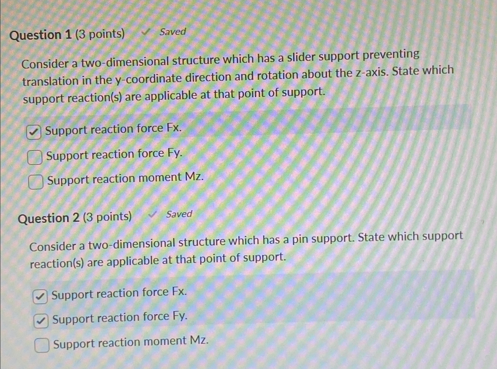 Question 1 ( 3 points ) Saved Consider a two -