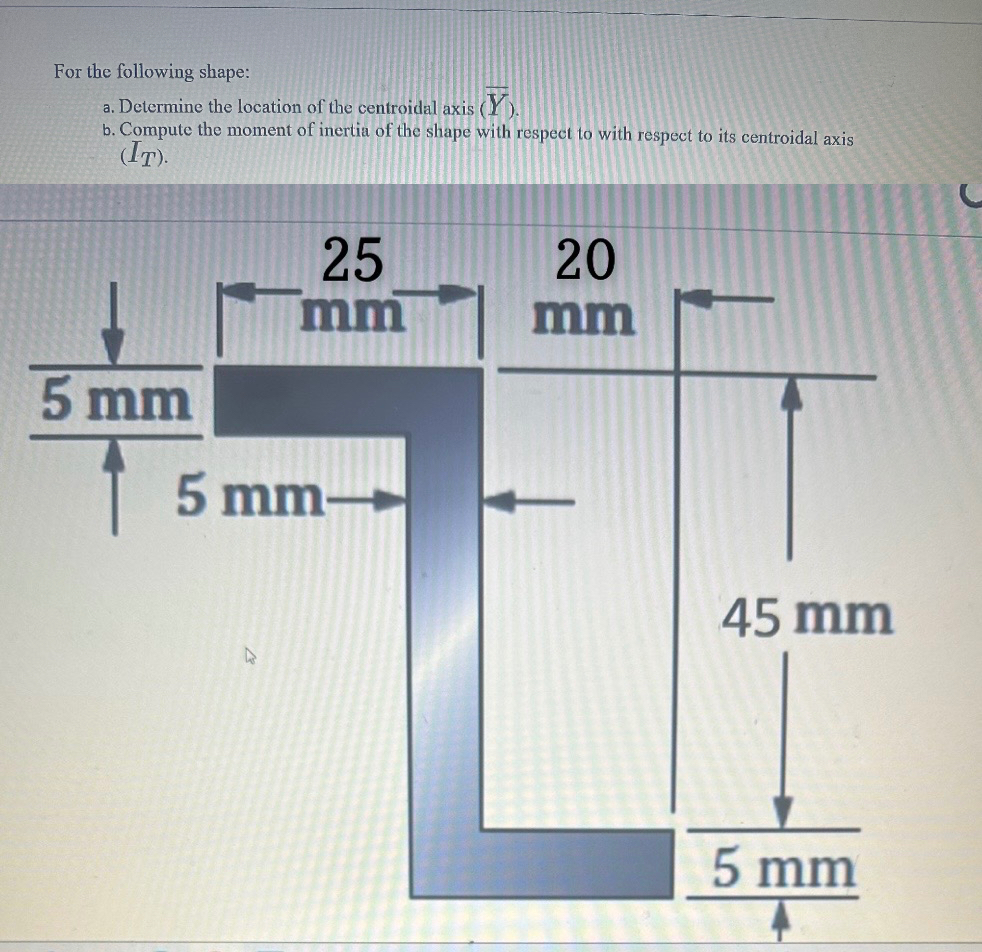For the following shape: a . Determine the