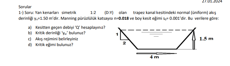 1 - ) Soru: Yan kenarlar simetrik 1 : 2 ( D:Y )