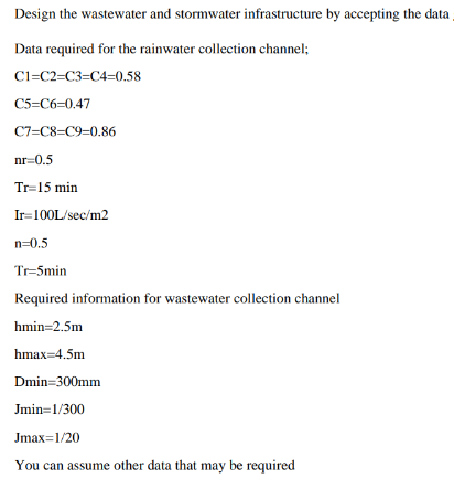 Design the wastewater and stormwater
