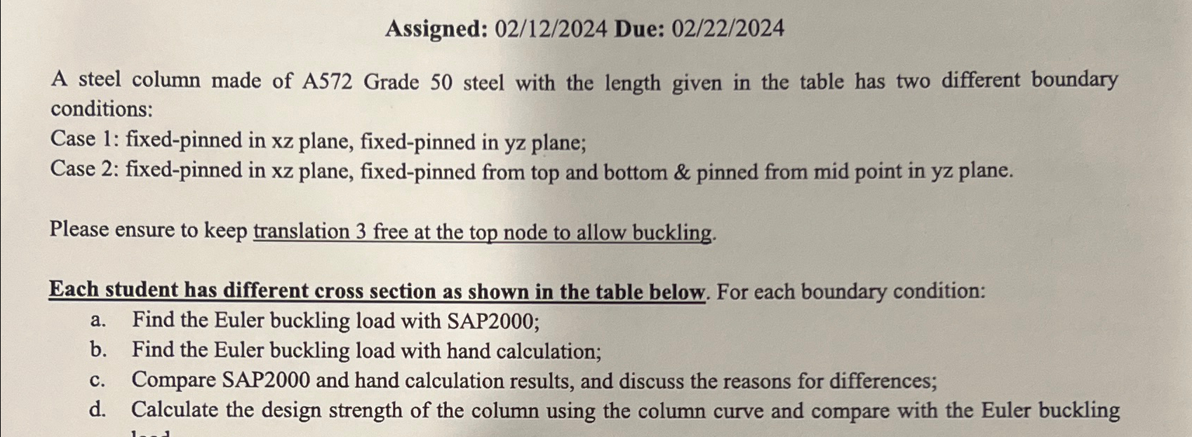 Assigned: 0 2 / 1 2 / 2 0 2 4 Due: 0 2 / 2 2 / 2