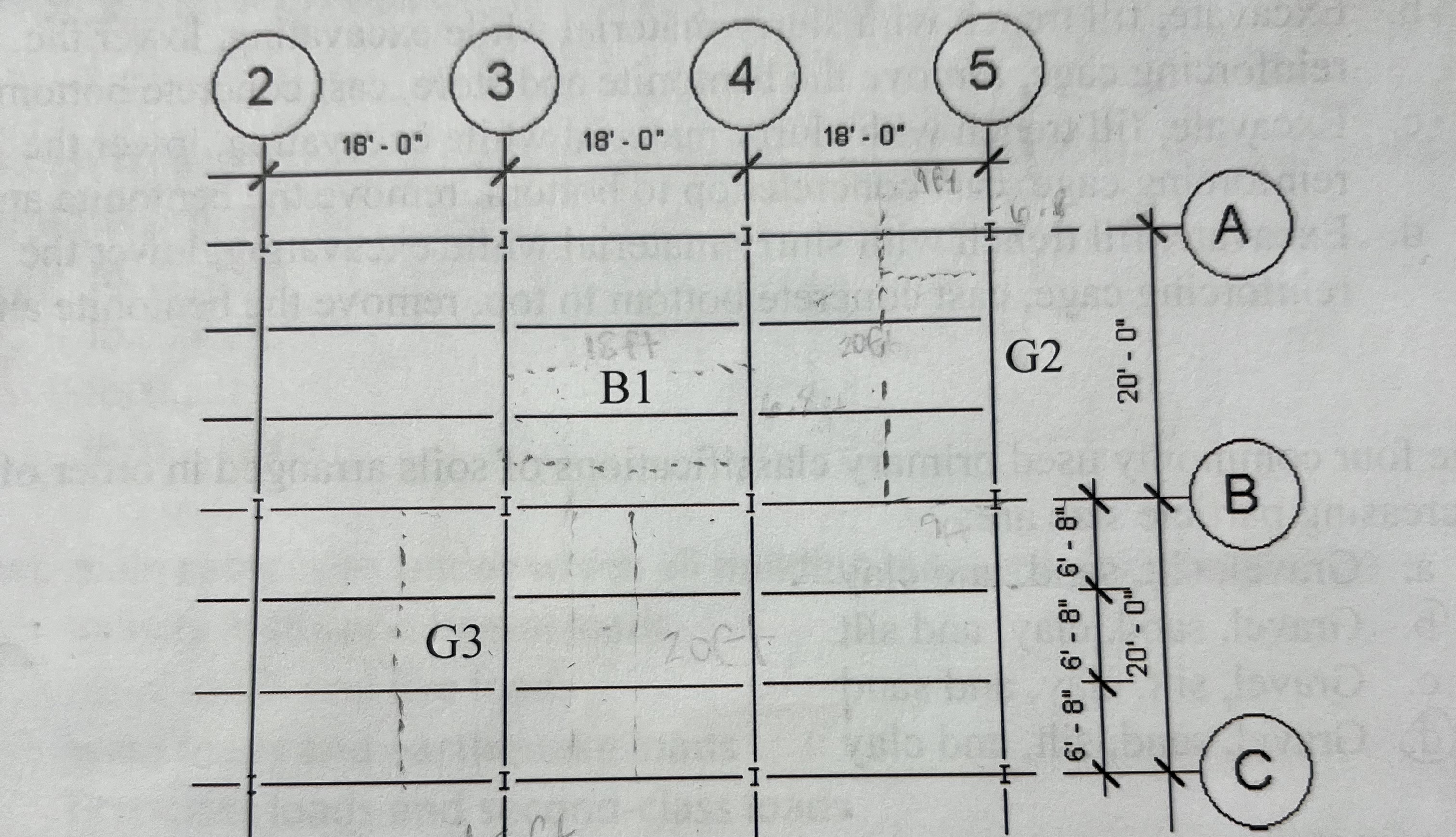 1 . Calculate the tributary area for B 1 and A 5
