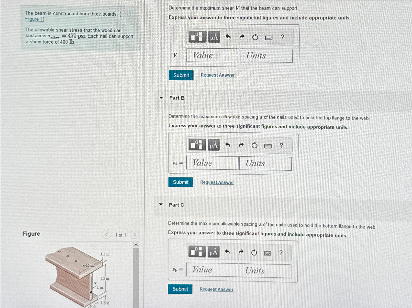 The beam is constructed from three boards. (