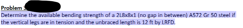 Problem 3 Determine the available bending