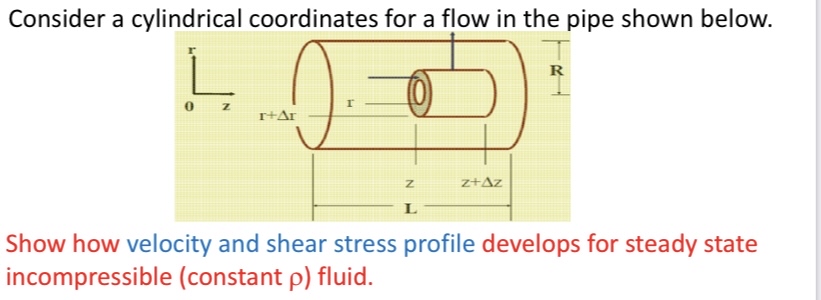 Consider a cylindrical coordinates for a flow in