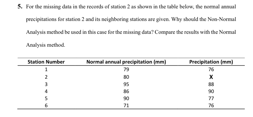 For the missing data in the records of station 2