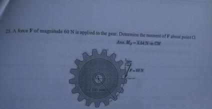A force F of magnitude 6 0 N is applied to the