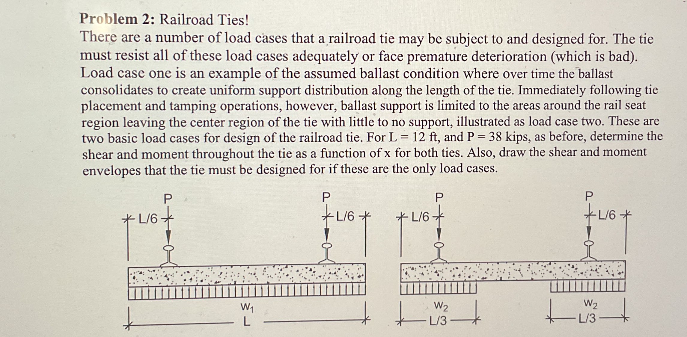 Problem 2 : Railroad Ties! There are a number of