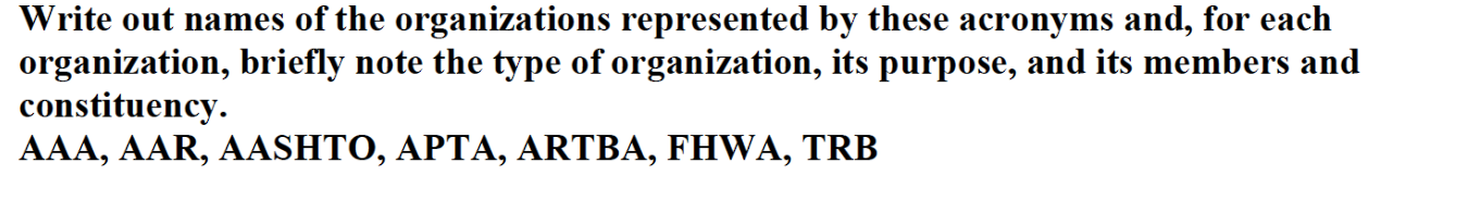 Write out names of the organizations represented