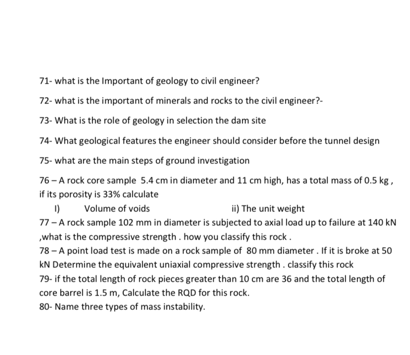 7 1 - what is the Important of geology to civil