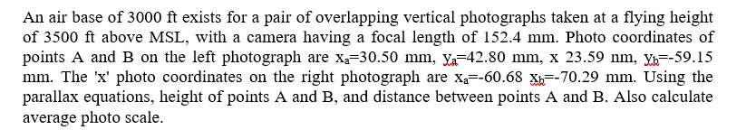 An air base of 3 0 0 0 f t exists for a pair of