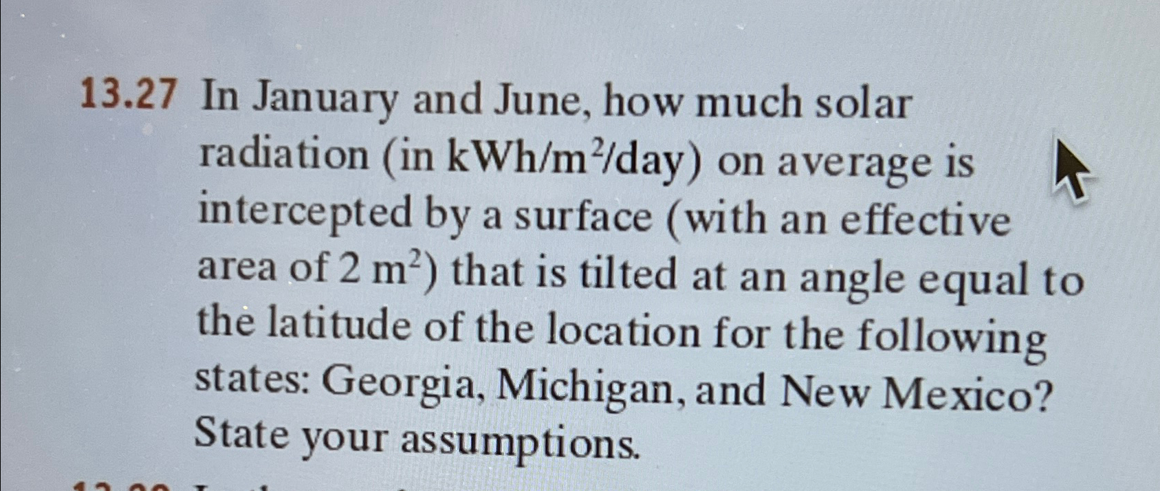 1 3 . 2 7 In January and June, how much solar