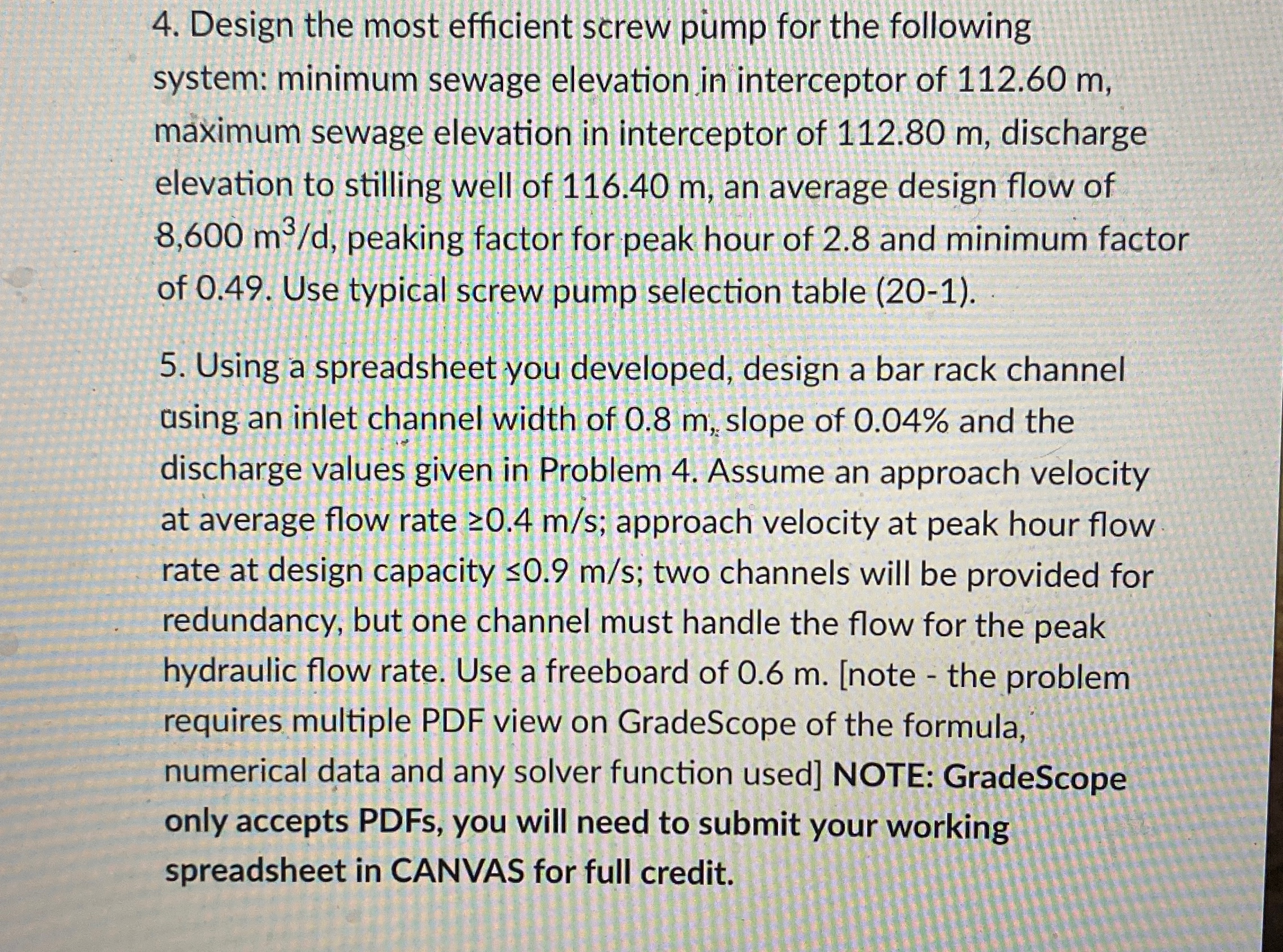 Design the most efficient screw pump for the