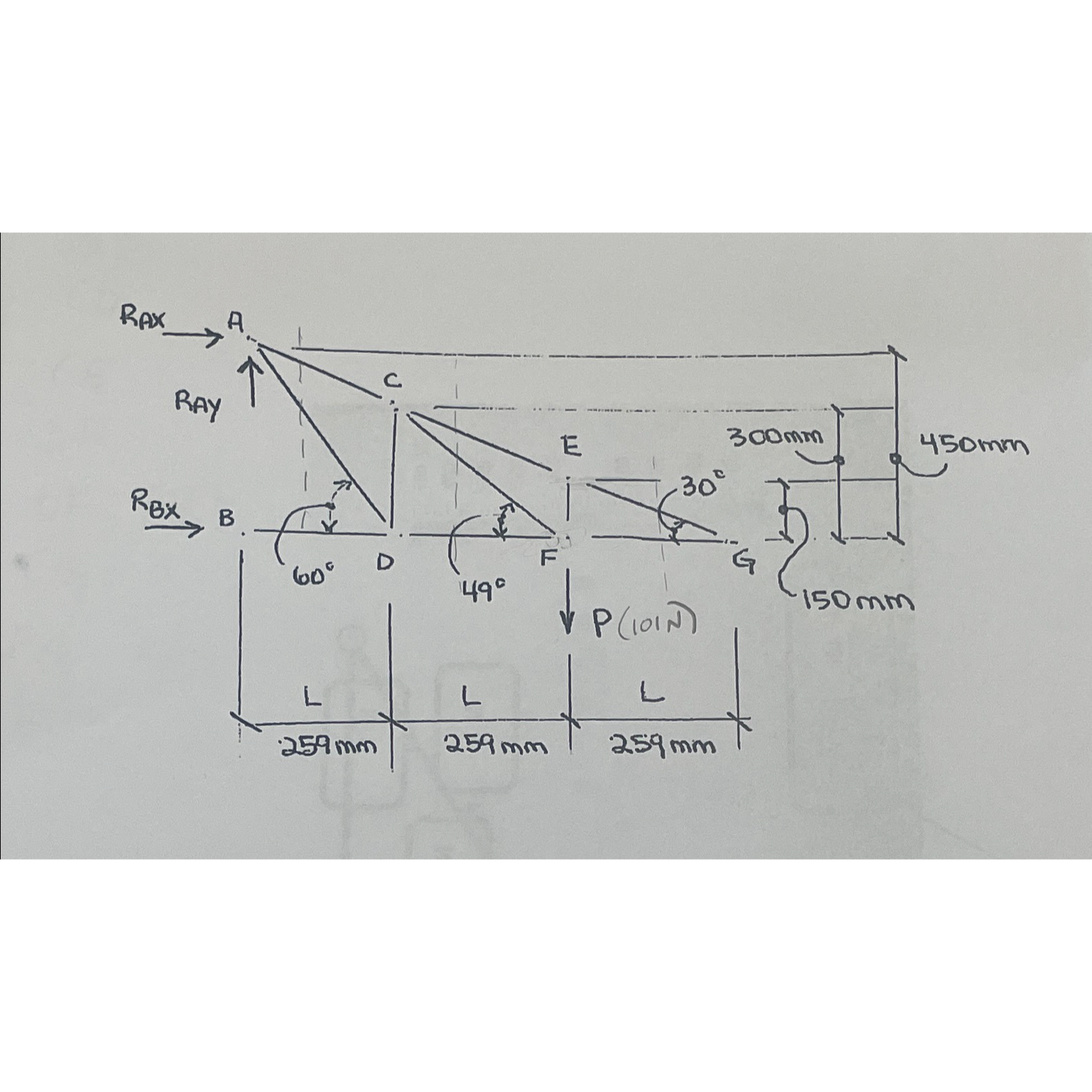What are the hand calculations for each member