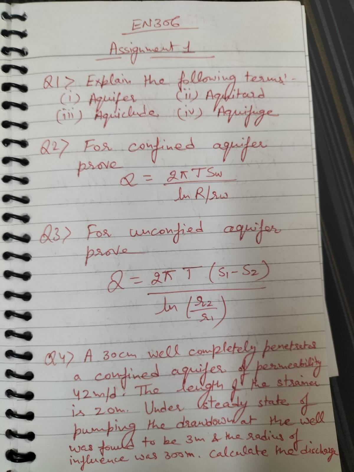 EN 3 0 6 Assignment 1 Q 1 ) Explain the following