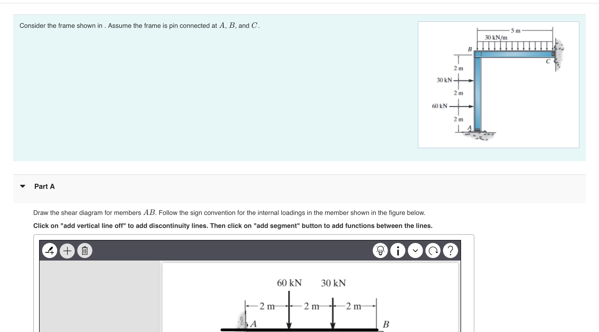 Consider the frame shown in . Assume the frame is