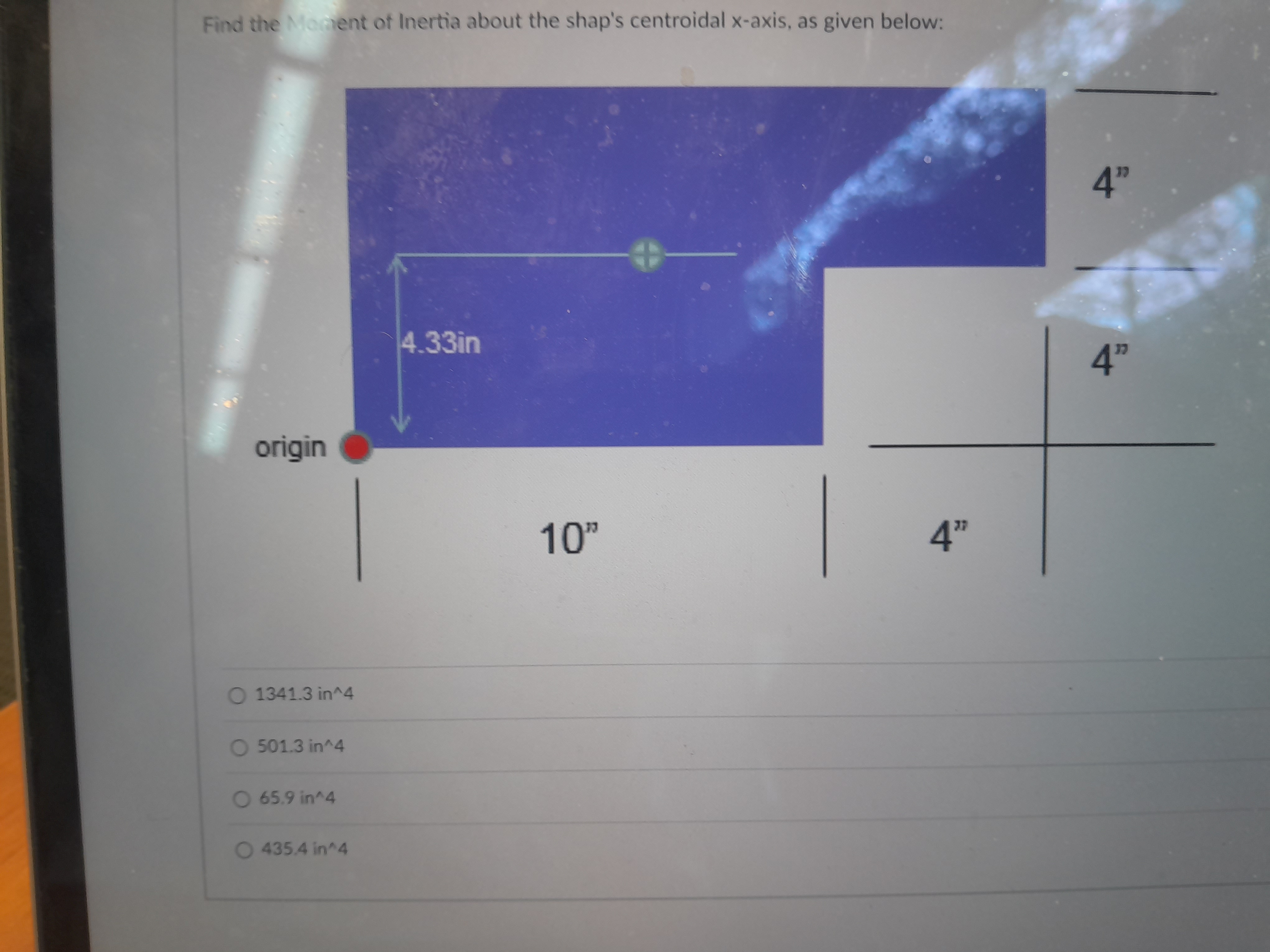 Find the Moment of Inert as sout the shap's