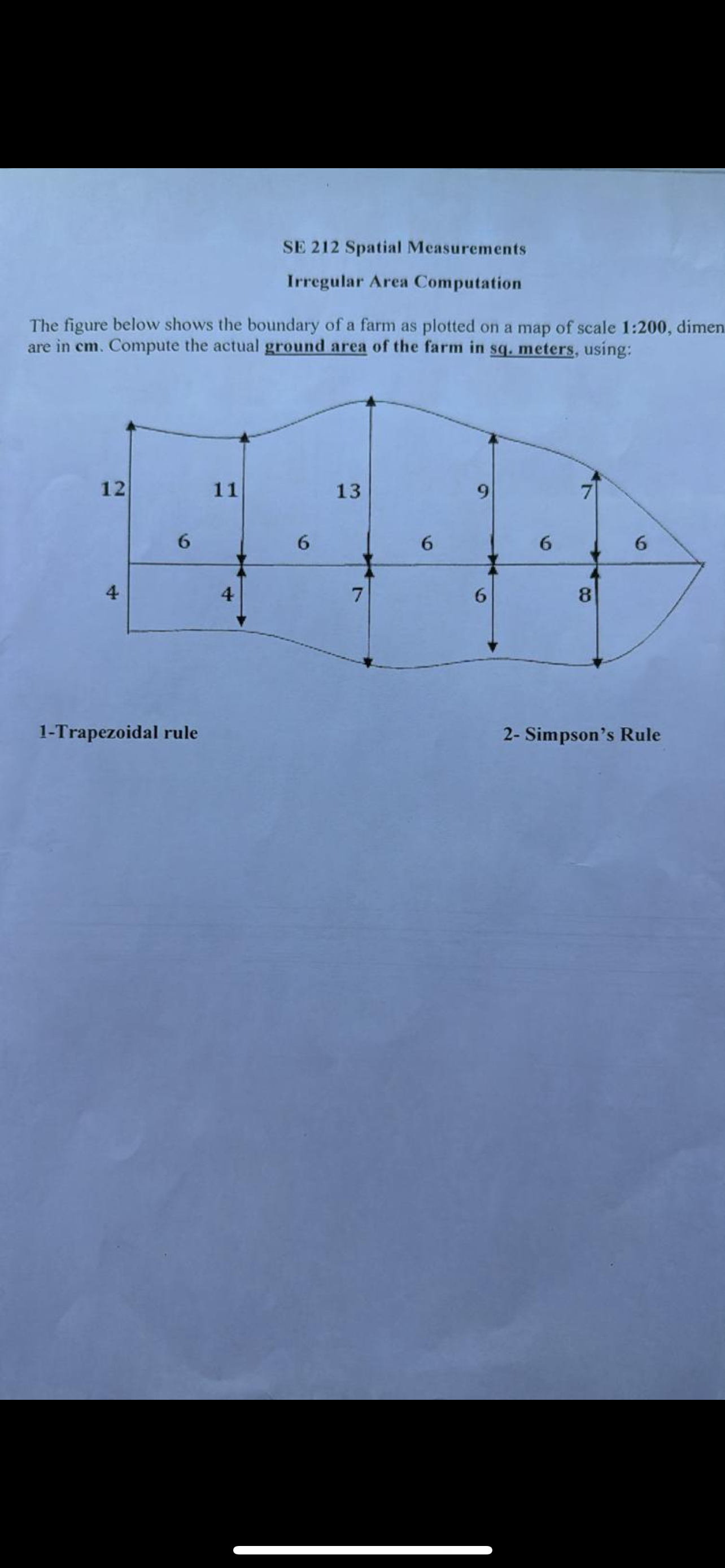 SE 2 1 2 Spatial Measurements Irregular Area