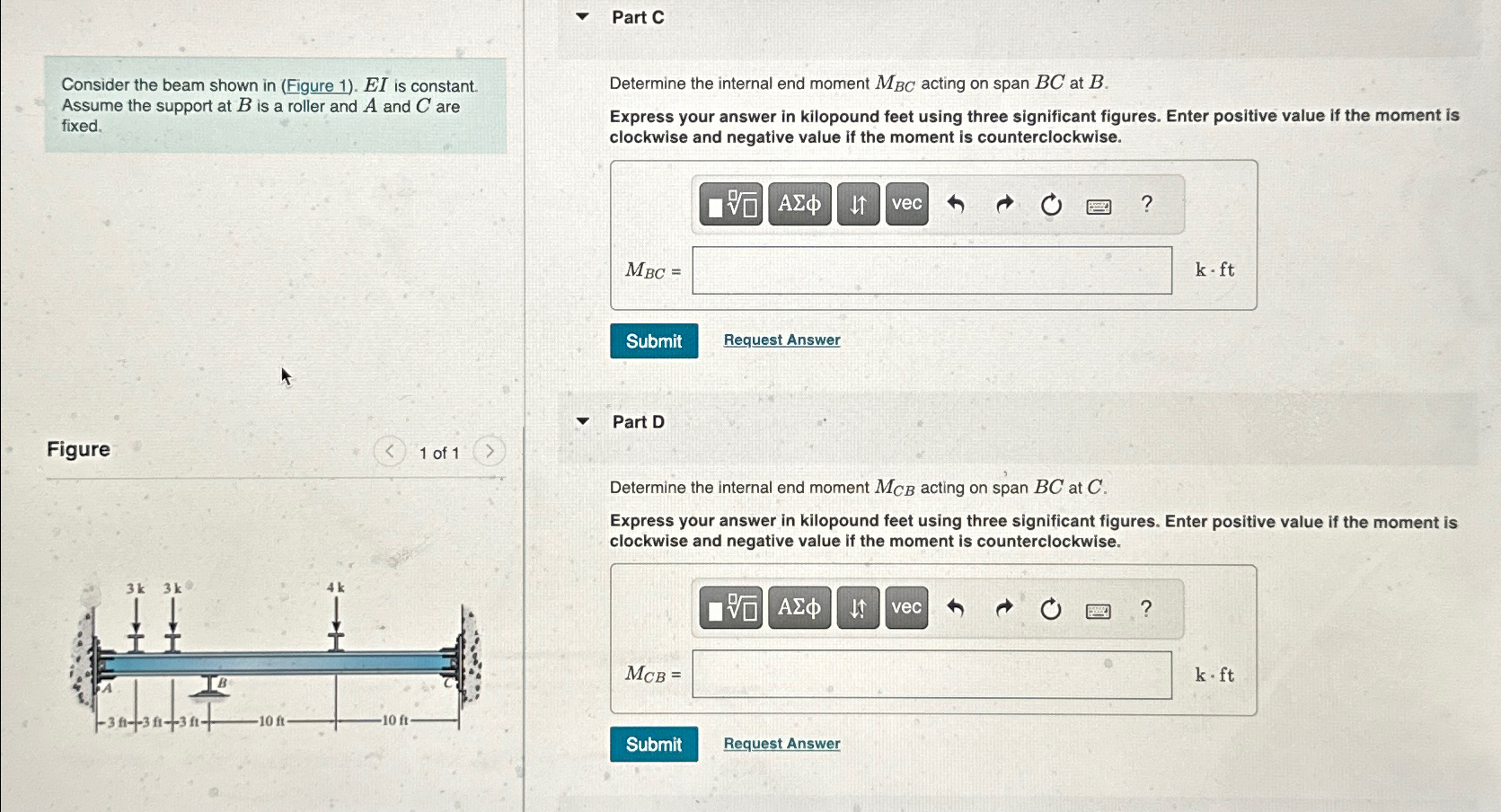 Part C Consider the beam shown in ( Figure 1 ) .