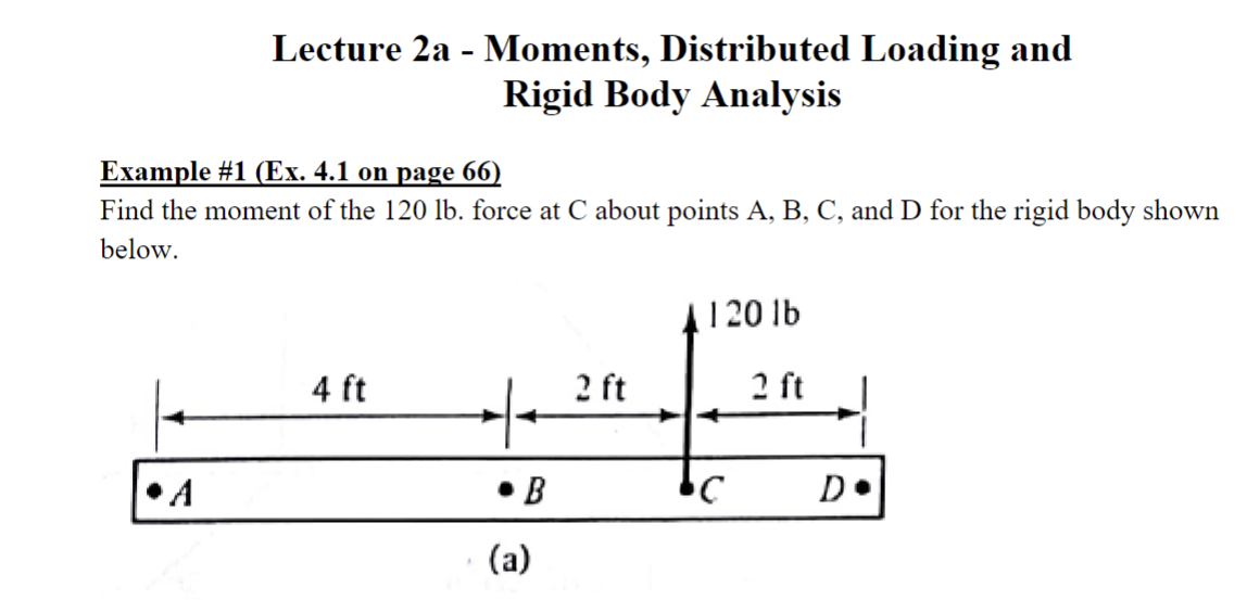 Lecture 2 a - Moments, Distributed Loading and