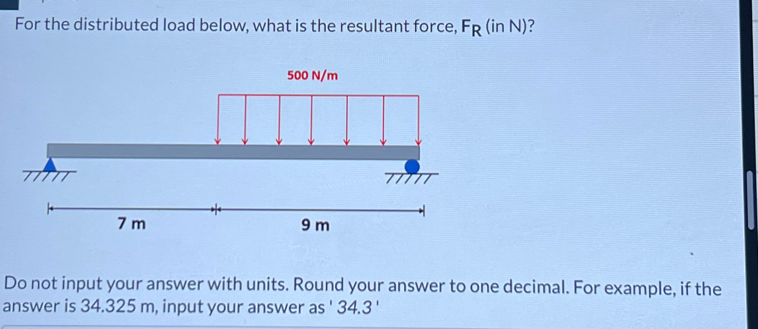 For the distributed load below, what is the