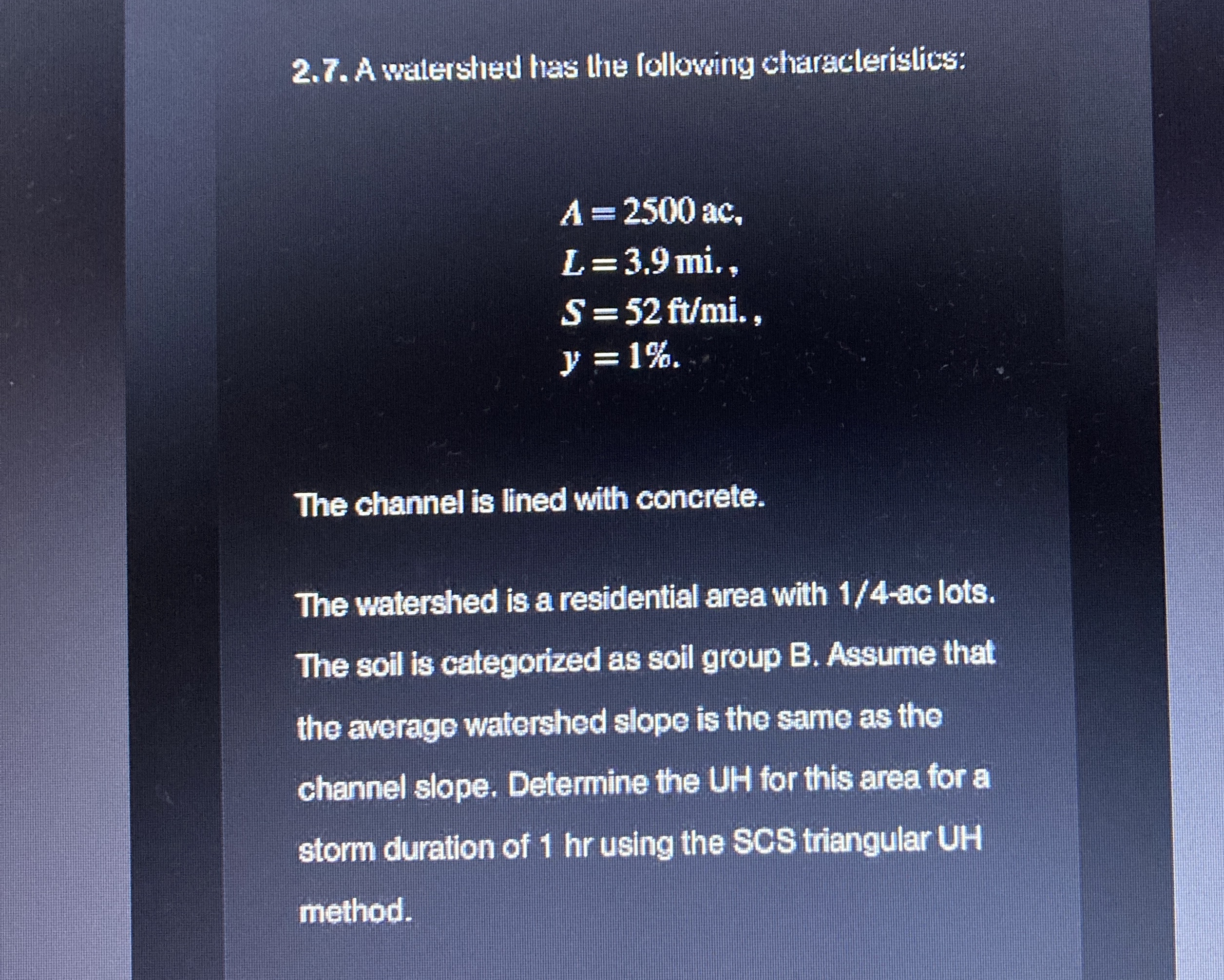 2 . 7 . A waterstred has the following