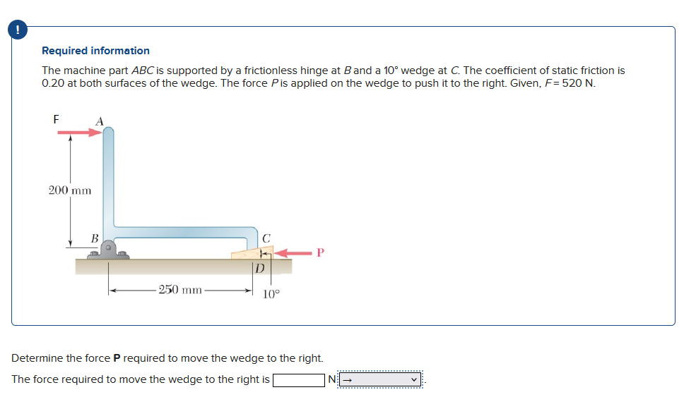 Required information The machine part \ ( A B C \