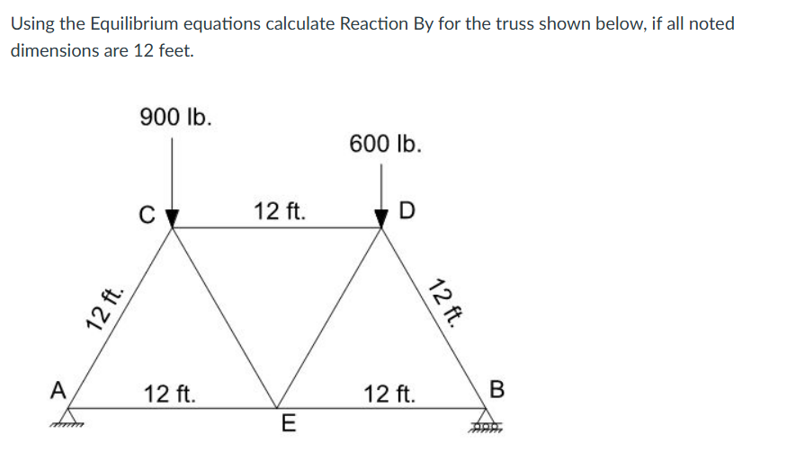 Using the Equilibrium equations calculate