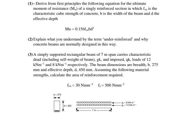( 1 ) - Derive from first principles the