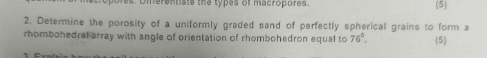 Determine the porosity of a uniformly graded sand