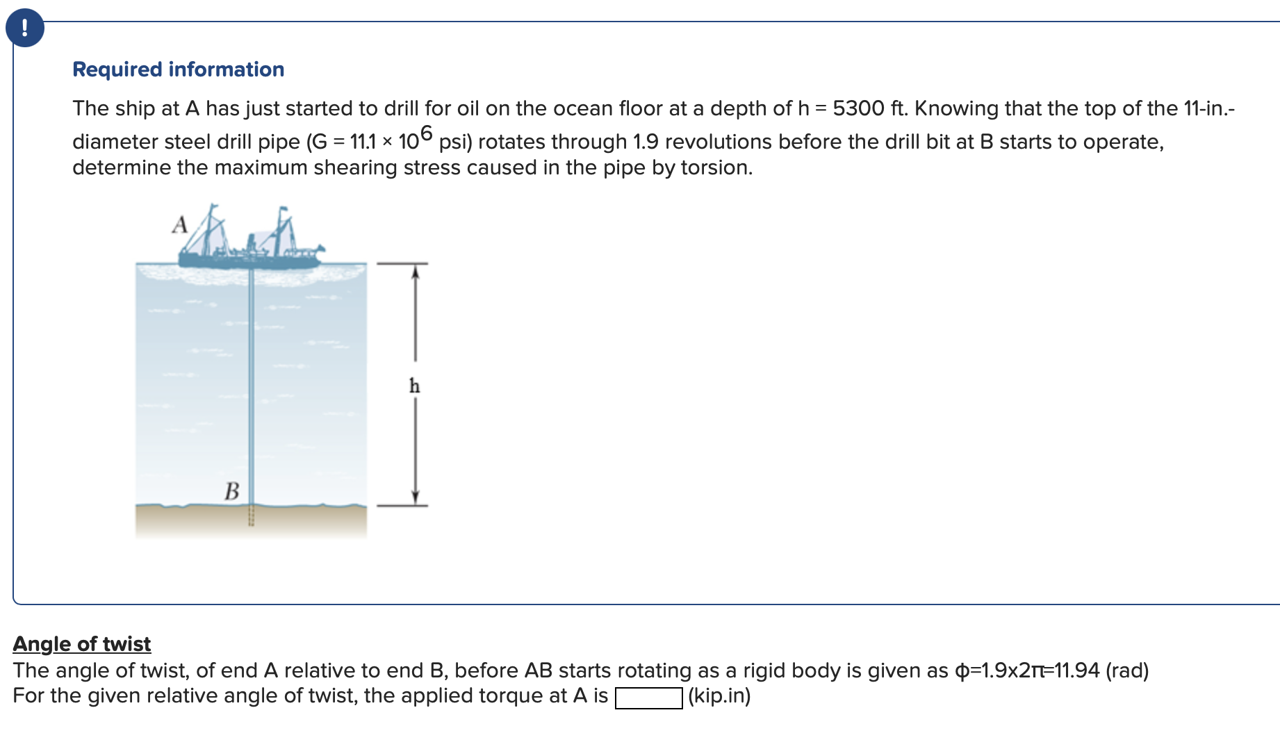 Required information The ship at A has just