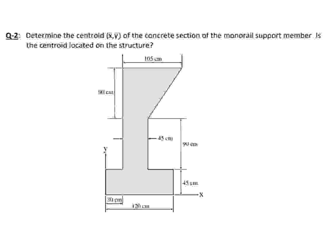 Q - 2 : Determine the centroid ( x , y ) of the