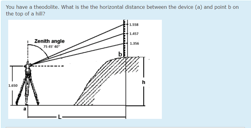 You have a theodolite. What is the the horizontal
