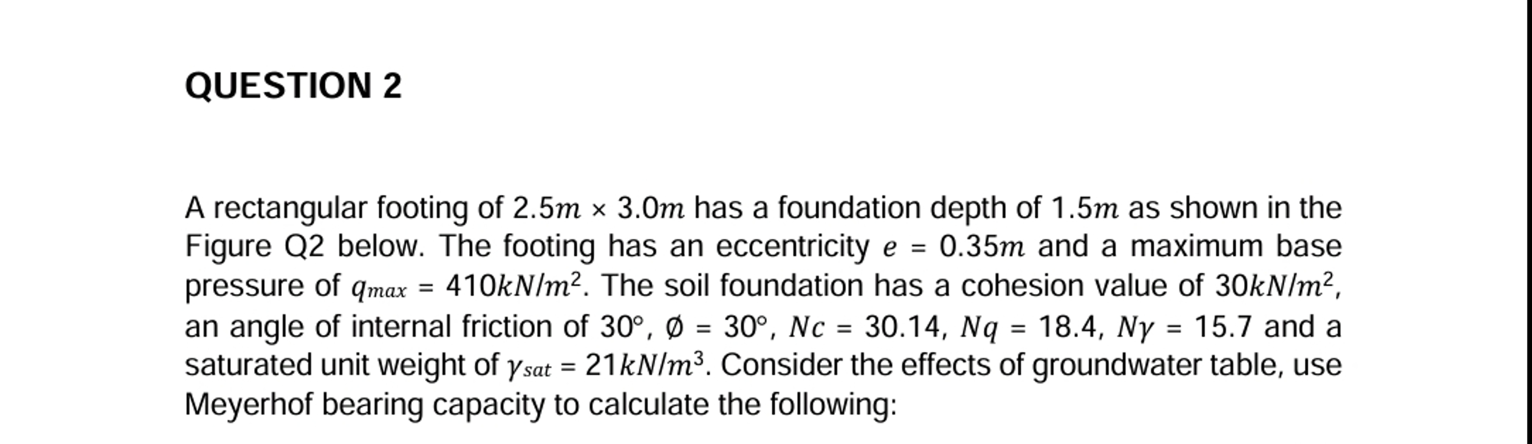 QUESTION 2 2 . 3 Gross allowable load Qall 2 . 4