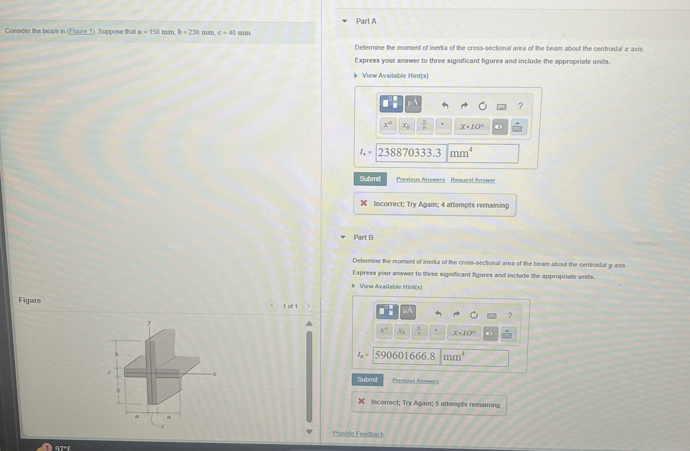 Consider the beam in ( Figure 1 ) . Suppose that