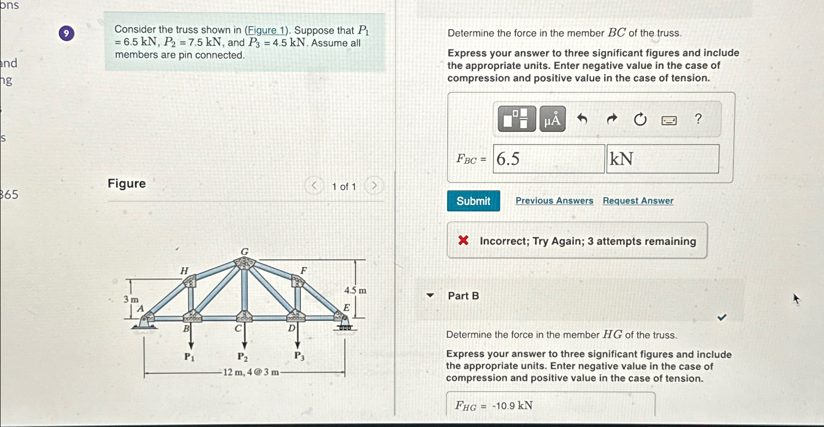 9 Consider the truss shown in ( Figure 1 ) .