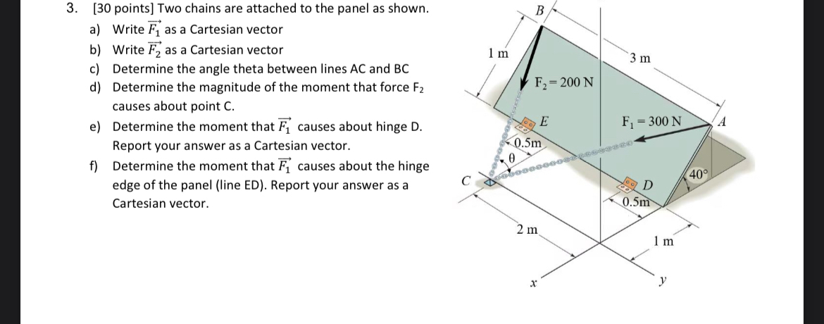 [ 3 0 points ] Two chains are attached to the