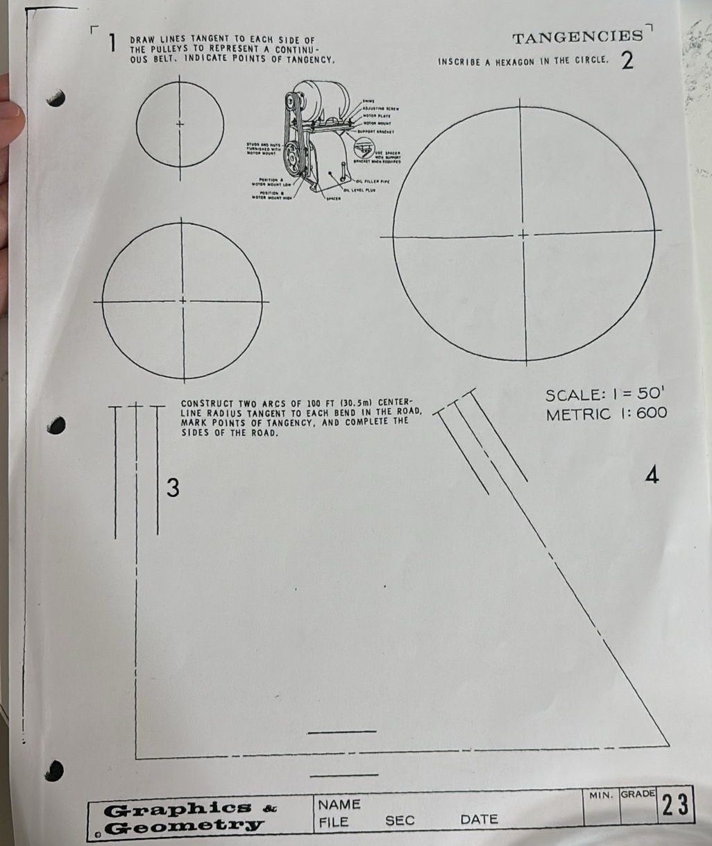 1 . Draw lines tangent to each side of the