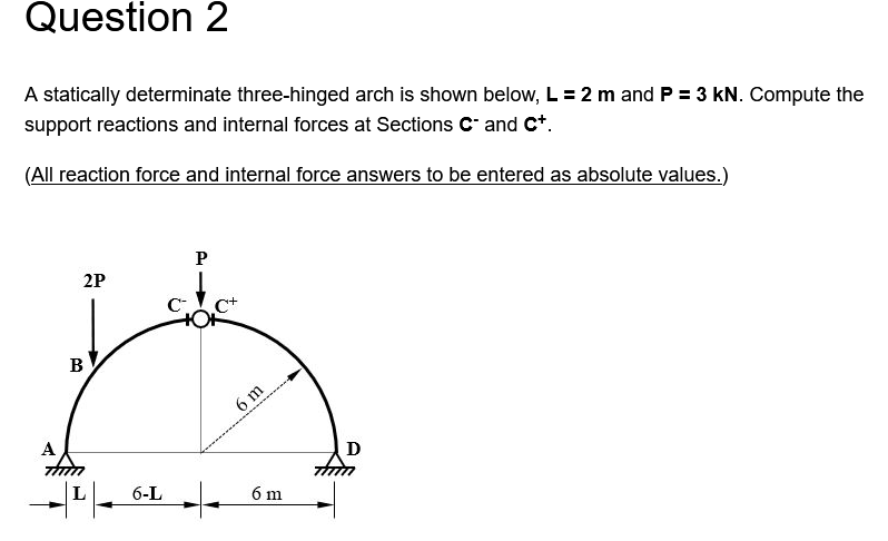 Question 2 A statically determinate three -