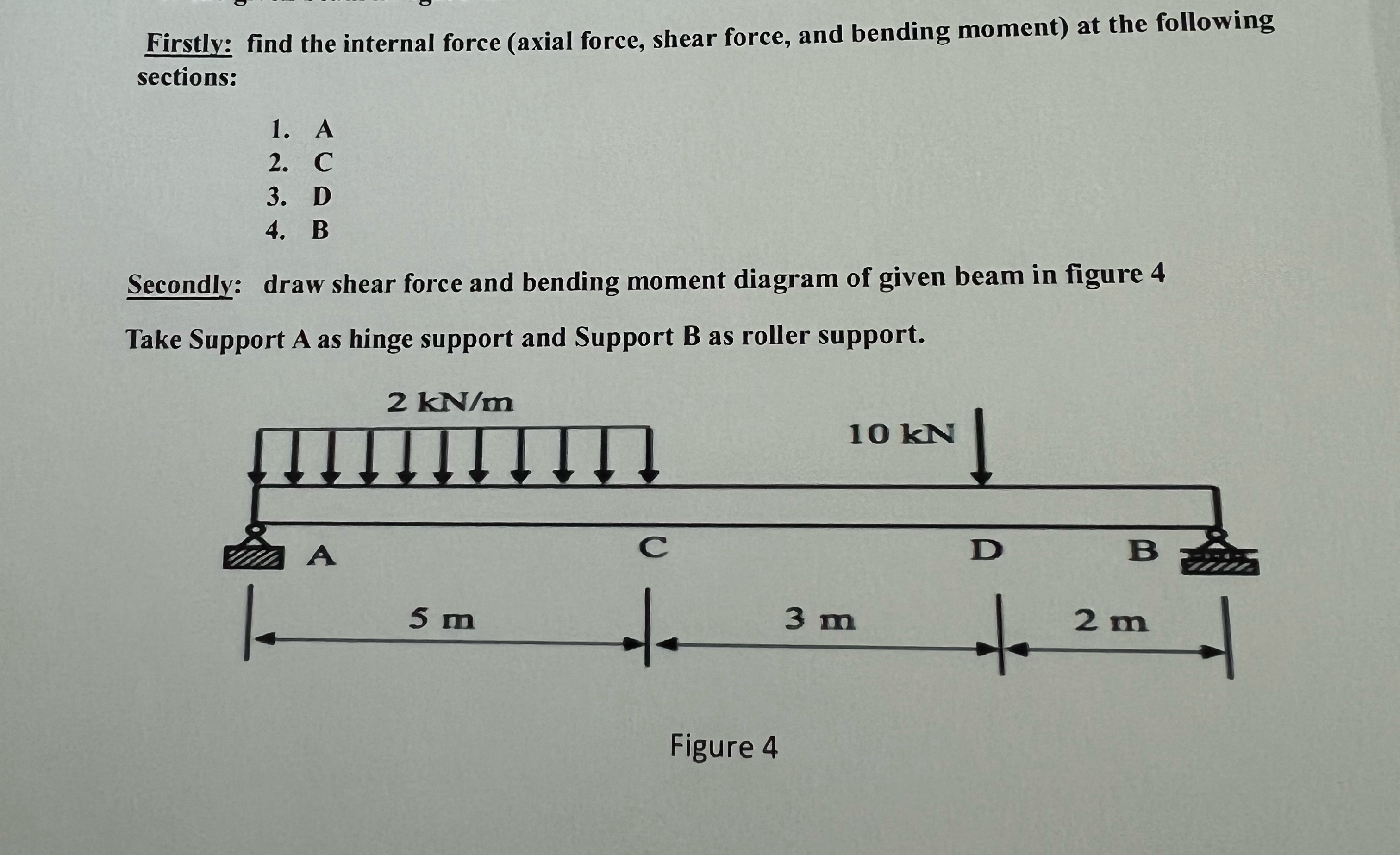 Firstly: find the internal force ( axial force,
