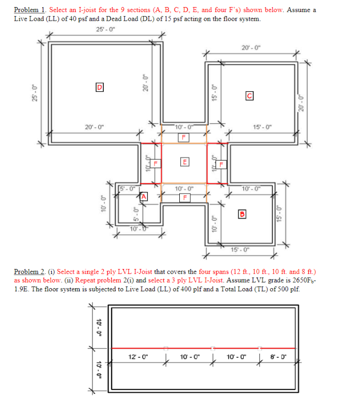 Problem 1 . Select an I - joist for the 9